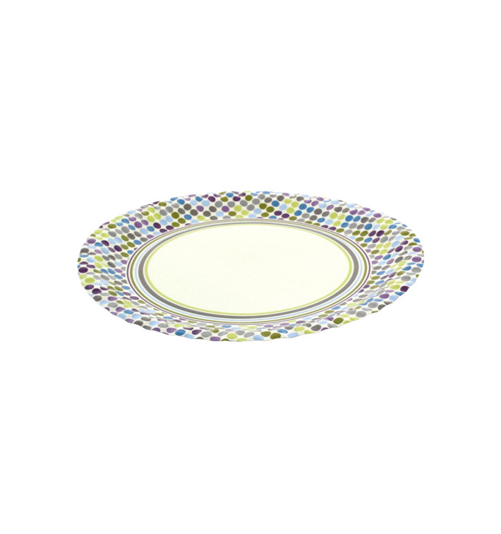 Assiette carton décorée 23cm (8 Unités)