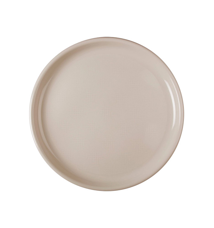 Assiette Plastique Réutilisable Pizza Beige PP Ø350mm (144 Utés)