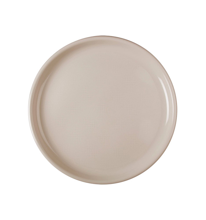 Plastic bord voor Pizza beige "Rond vormig" PP Ø35 cm (144 stuks)