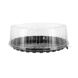 Plastic Cakeplak Container APET Zwart Ø31cm (90 Stuks)