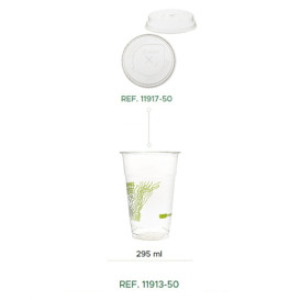 Plastic Deksel met kruis PLA voor Stof gebaseerd op Maizena PLA beker 205,295ml (50 stuks) 