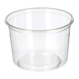 Tub Deli Container PLA transparant Compostable 480ml (600 Stuks) 