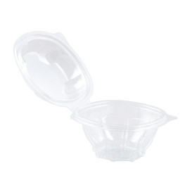 Plastic scharnierende Saladekom PLA Rond vormig 250ml (100 Stuks)