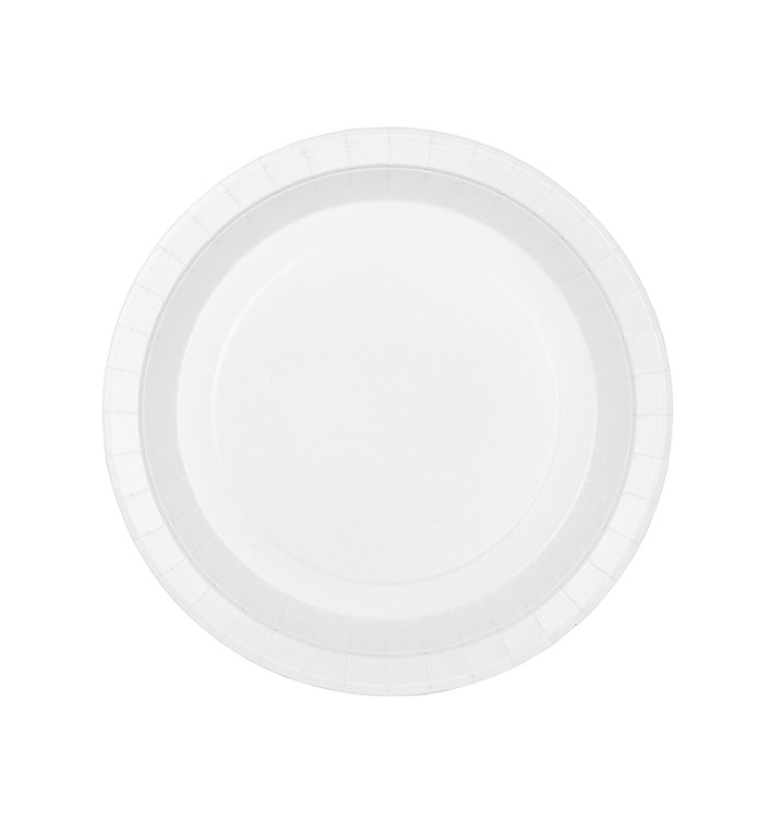 Assiette en Carton Ronde Ingraissable Blanc Ø22cm 200g/m² (400 Utés)