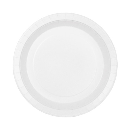 Assiette en Carton Ronde Ingraissable Blanc Ø18cm 220g/m² (400 Utés)