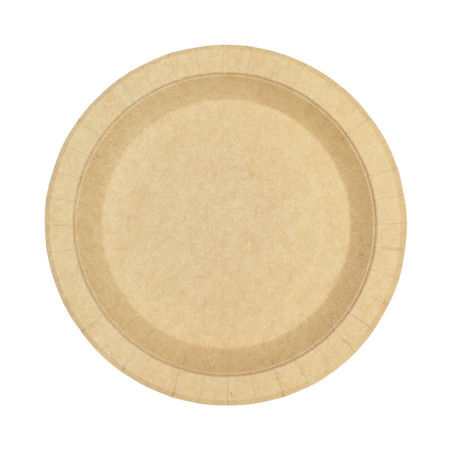 Assiette en Carton Ronde Ingraissable Kraft Ø18cm 195g/m² (450 Utés)