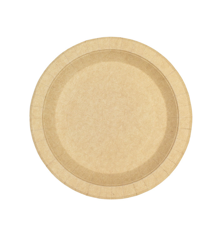 Assiette en Carton Ronde Ingraissable Kraft Ø18cm 245g/m² (350 Utés)