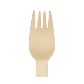 Fourchette en Bois Jetable 16cm (25 Utés)