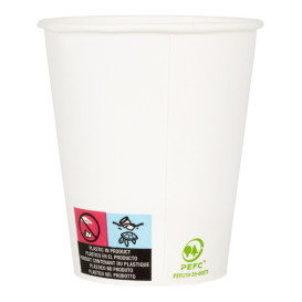 Gobelet Carton Blanc 9Oz/280ml Ø8,0cm (1.000 Unités)