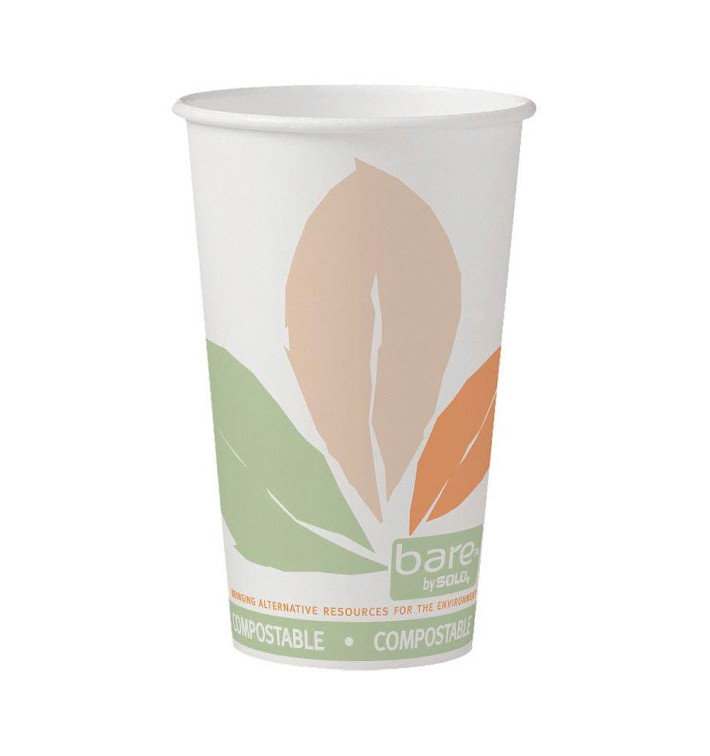 Gobelet Carton PLA Bare 16Oz/500ml Ø8,9cm (50 Utés)