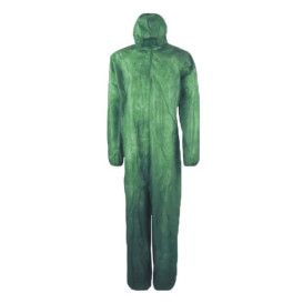 Combinaison TNT PP Capuche et Fermeture Eclair Taille XL Vert (50 Utés)