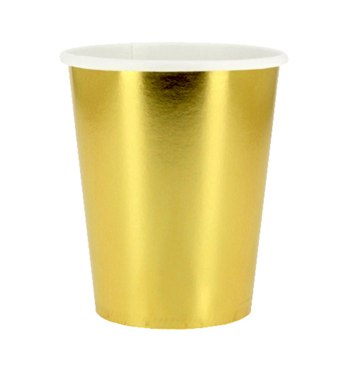 Papieren beker goud 9Oz/240ml "Party" (300 stuks)