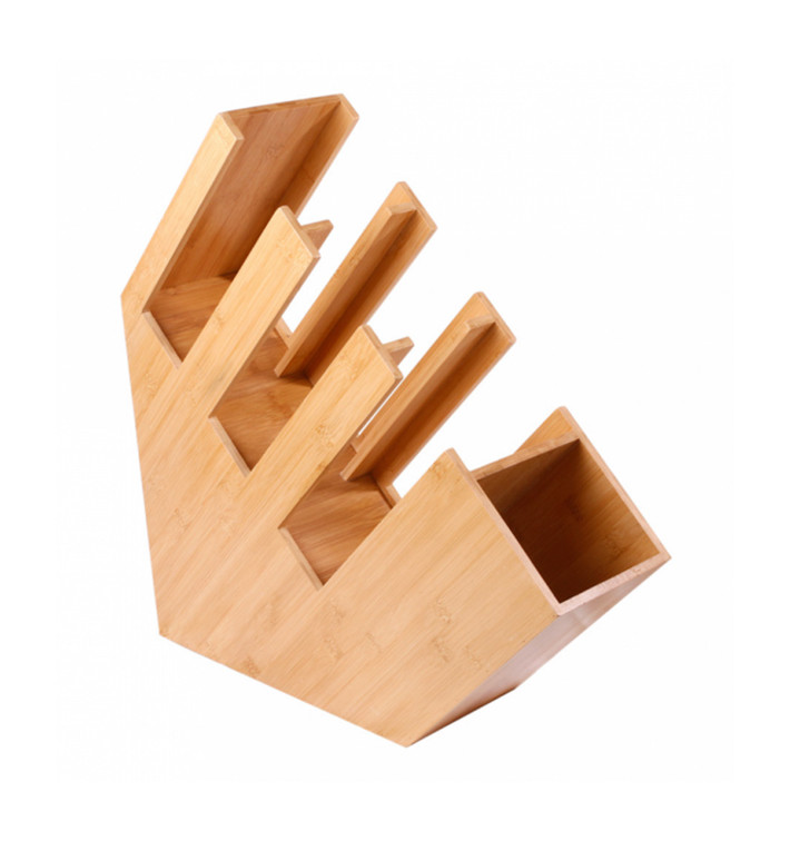 Organisateur Gobelet, Couvercle, Paille Bambou 14x50x50cm (2 Utés)