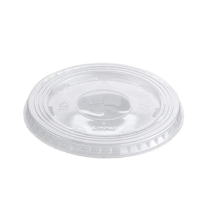 Plastic platte Deksel met kruis PET kristal Ø9,4cm (1000 stuks)