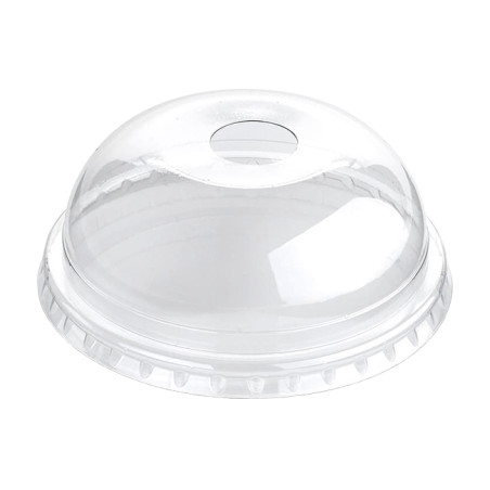 Courvercle Dôme avec Passage PET Transp. Ø9,4cm (100 Unités)