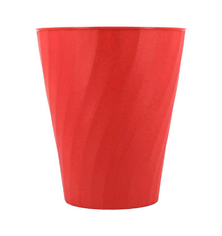 Plastic PP beker "X-Table" rood 320ml (8 stuks) 