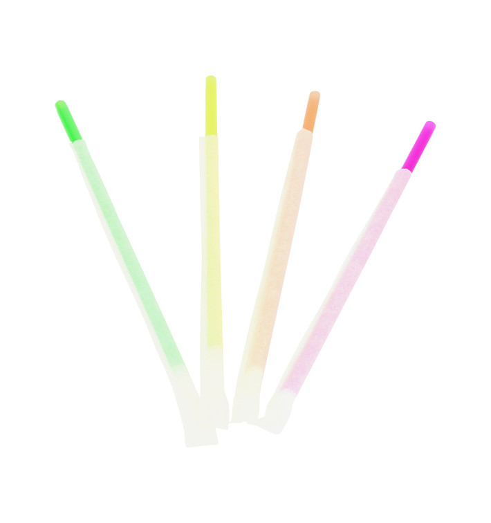 Pailles Emballées Fluorescentes  Ø6mm 20cm (1.000 Utés)