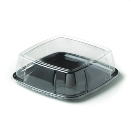 Plastic dienblad Hard zwart met Deksel 35x35cm (5 stuks) 