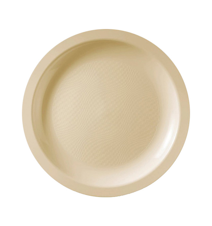 Assiette Plastique Réutilisable Plate Crème PP Ø185mm (50 Utés)