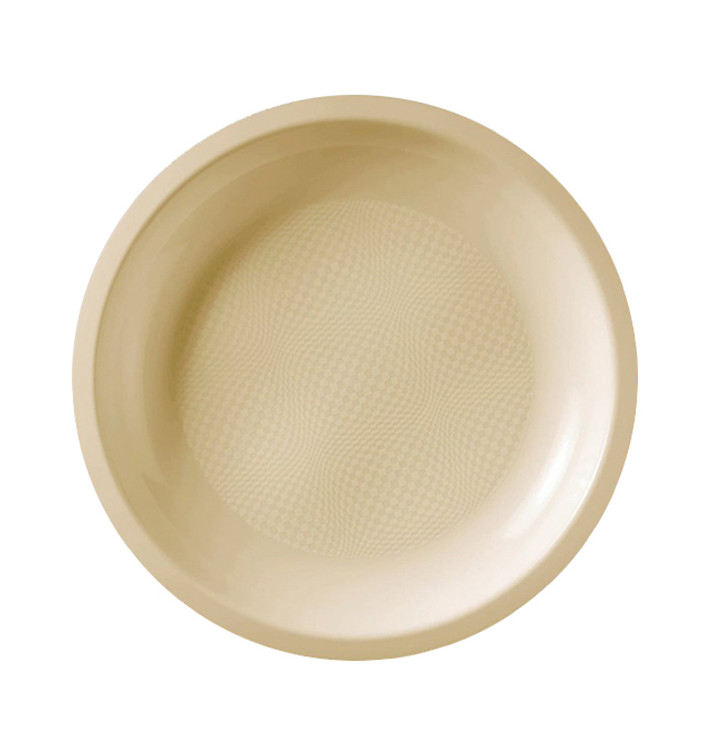 Assiette Plastique Réutilisable Plate Crème PP Ø220mm (50 Utés)