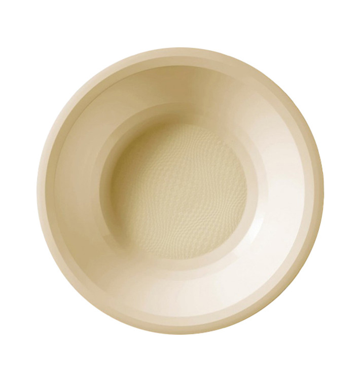 Assiette Plastique Réutilisable Creuse Crème PP Ø195mm (50 Utés)