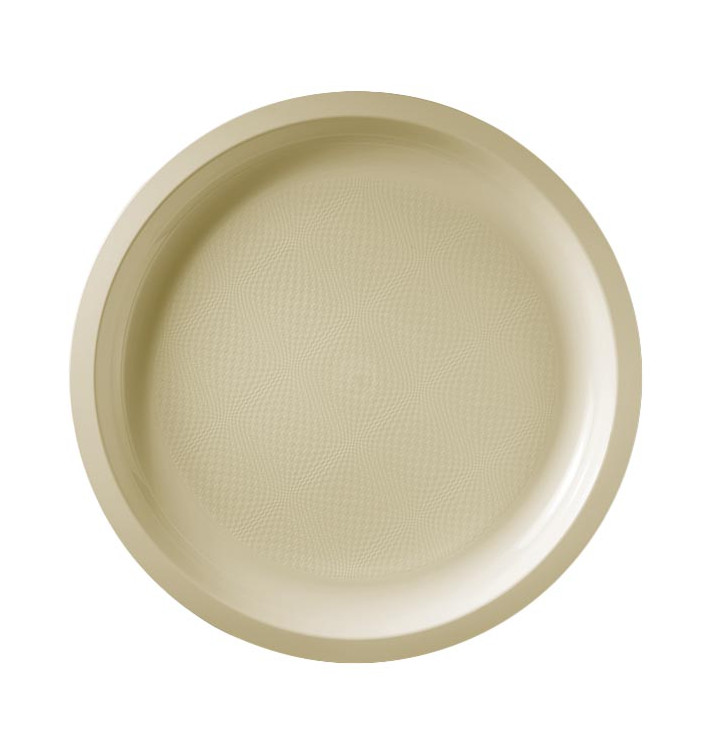 Plastic bord crème "Rond vormig" PP Ø29 cm (25 stuks) 