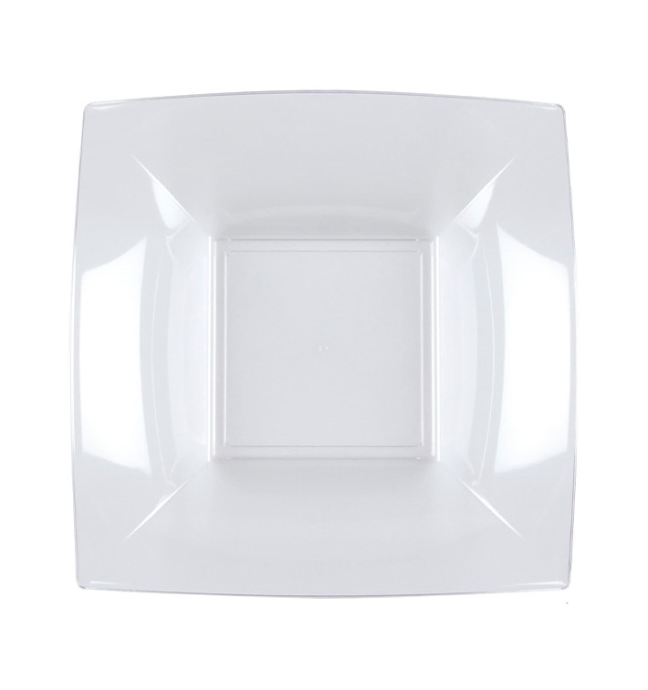 Assiette Plastique Réutilisable Creuse Transp. PS 180mm (300 Utés)