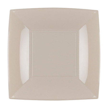 Plastic bord Plat beige "Nice" PP 18 cm (25 stuks) 