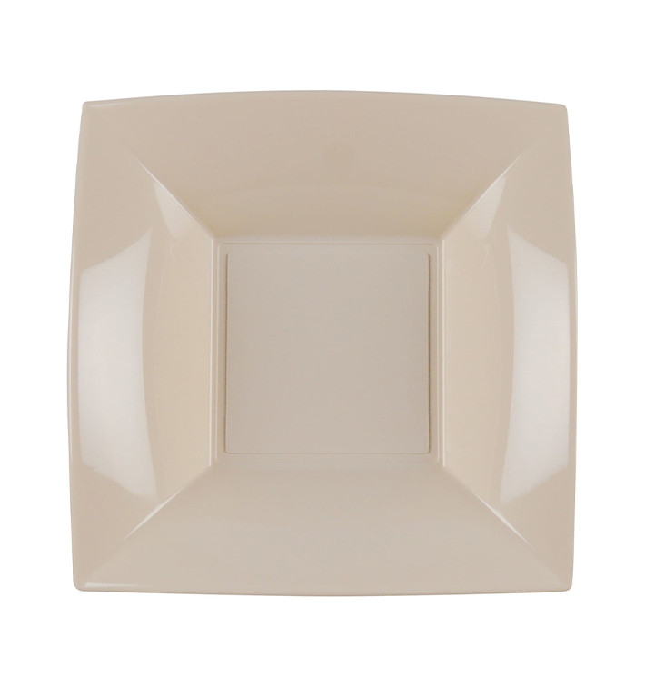 Assiette Plastique Réutilisable Creuse Beige PP 180mm (300 Utés)