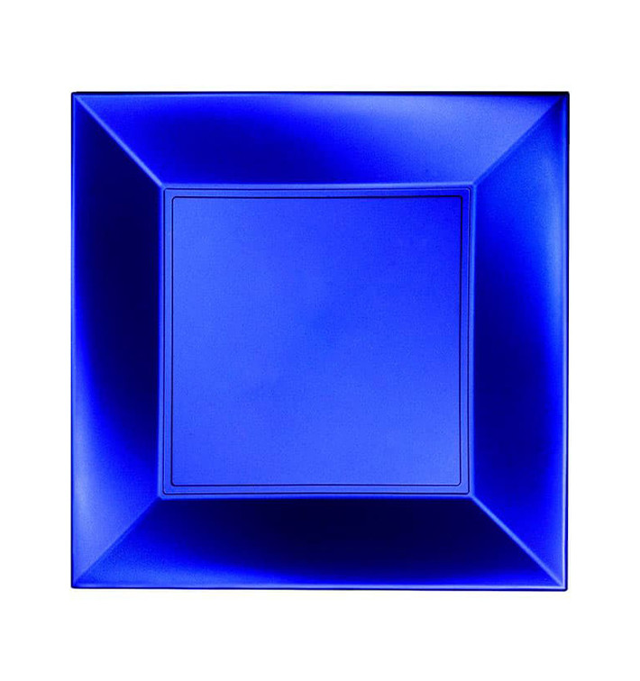 Assiette Plastique Réutilisable Plate Bleu Pearl PP 180mm (300 Utés)