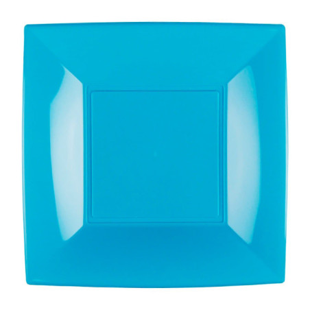 Assiette Dure Réutilisable Plate Turquoise PP 18cm (25 Utés)