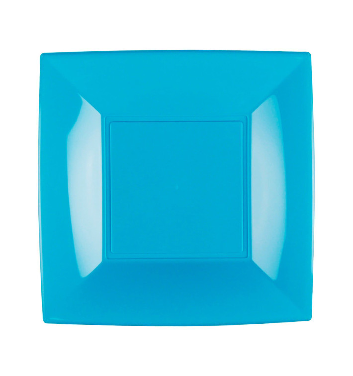 Assiette Plastique Réutilisable Plate Turquoise PP 230mm (25 Utés)