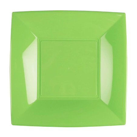 Assiette Dure Réutilisable Plate Vert citron PP 18cm (25 Utés)