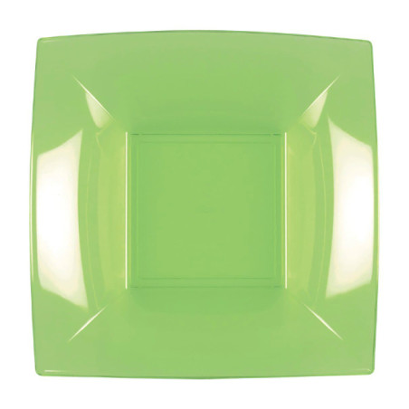 Assiette Dure Réutilisable creuse vert citron PP 18cm (25 Utés)