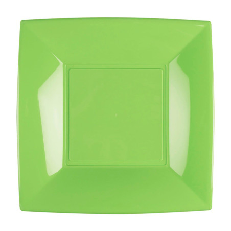 Assiette Dure Réutilisable Plate Vert Citron PP 23cm (25 Utés)