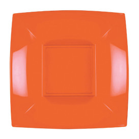 Assiette Plastique Réutilisable Creuse Orange PP 180mm (25 Utés)