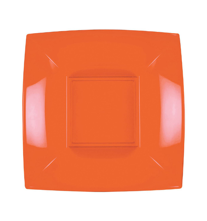 Plastic bord Diep oranje "Nice" PP 18 cm (25 stuks) 