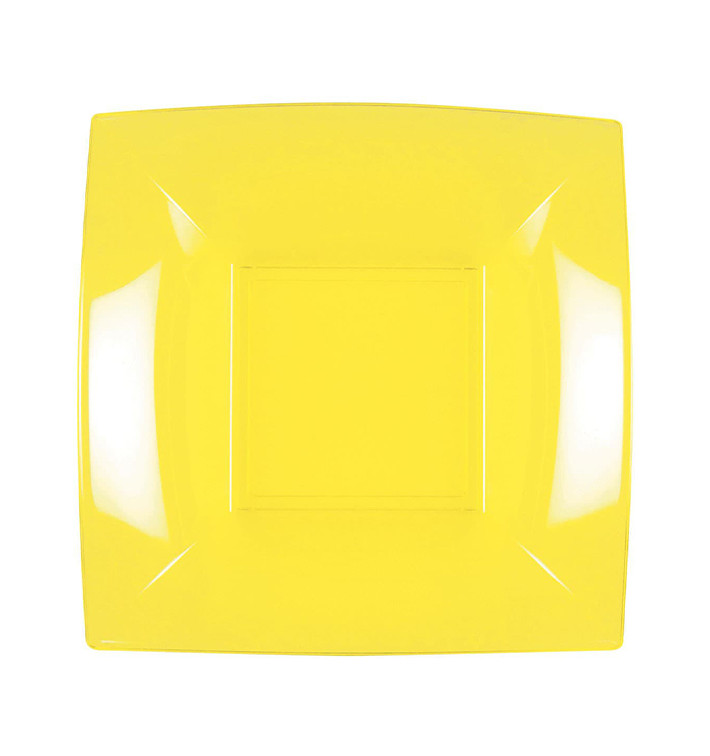 Assiette Plastique Réutilisable Plate Jaune PP 180mm (25 Utés)