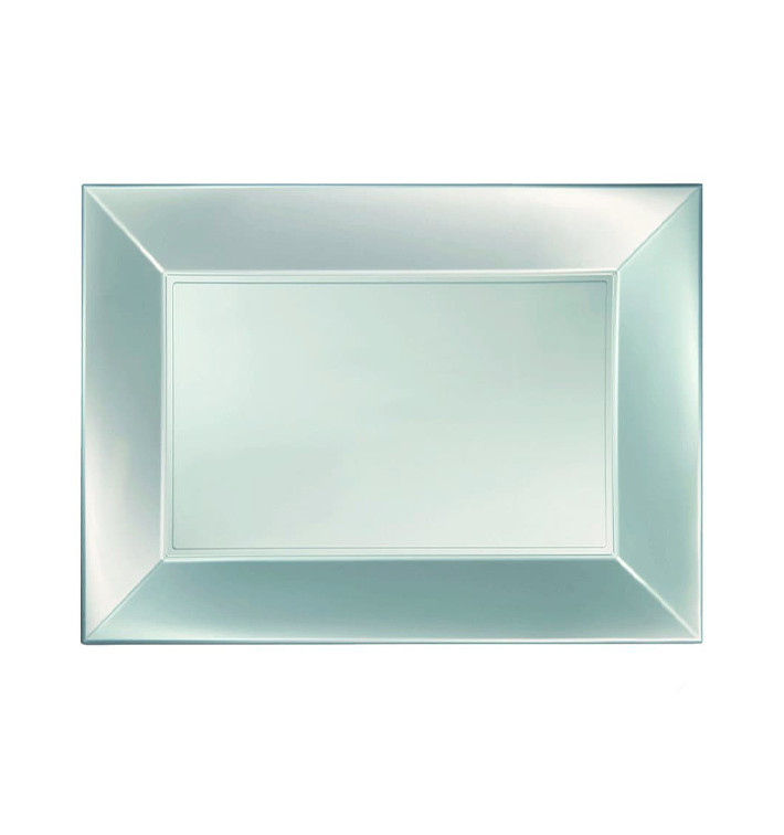 Plateau Plastique Argenté Nice Pearl PP 280x190mm (240 Utés)