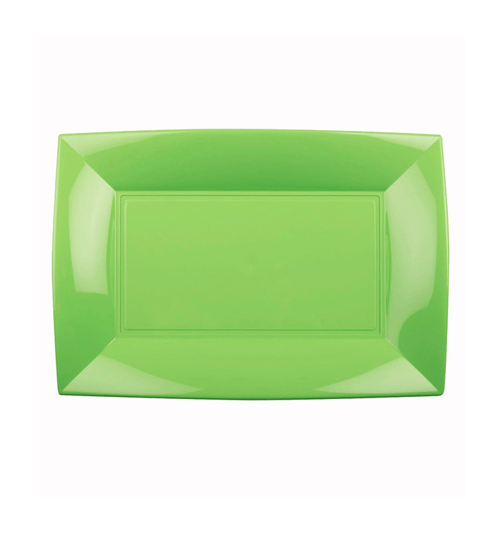 Plateau Plastique Vert citron Nice PP 280x190mm (240 Utés)