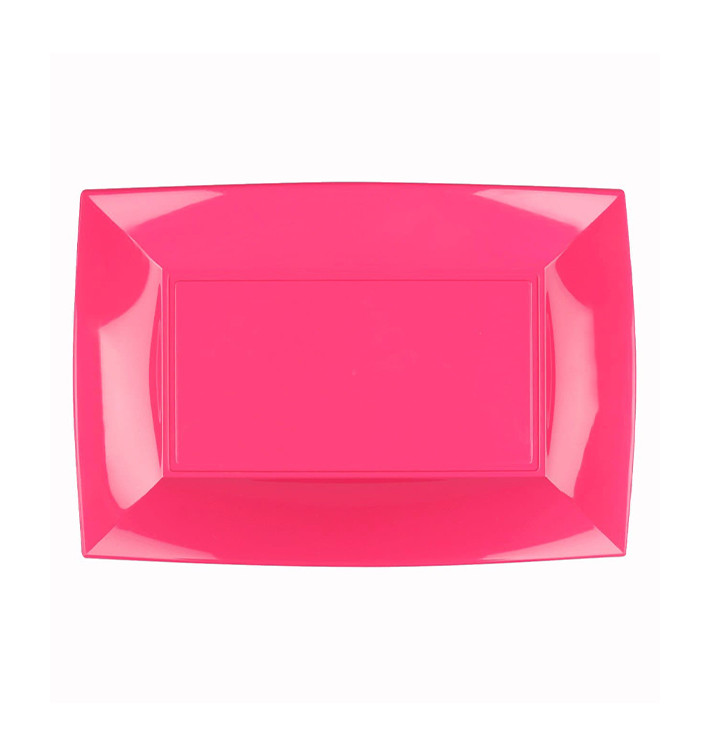 Plateau Plastique Fuchsia Nice PP 280x190mm (12 Utés)