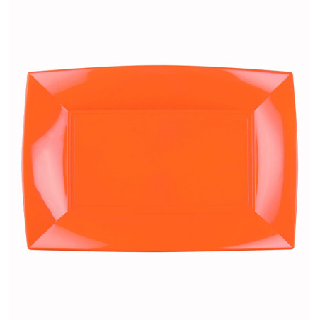 Plastic dienblad microgolfbaar oranje "Nice" 28x19cm (240 stuks)