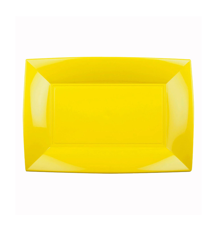 Plateau Plastique Jaune Nice PP 280x190mm (12 Utés)