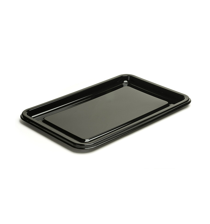 Plastic dienblad Rechthoekige vorm zwart 35X24 cm (10 stuks) 