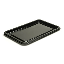 Plateau Plastique Rectangulaire Noir 46x30 cm (10 Utés)