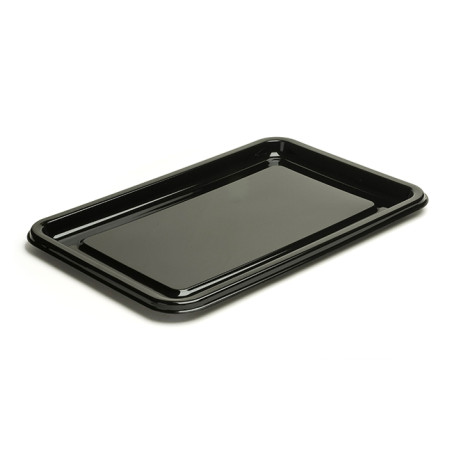 Plateau rond en plastique noir incassable 32 cm