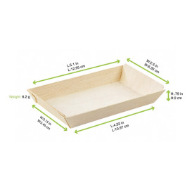 Houten dienblad 13x6,5x2cm 125ml (25 stuks) 