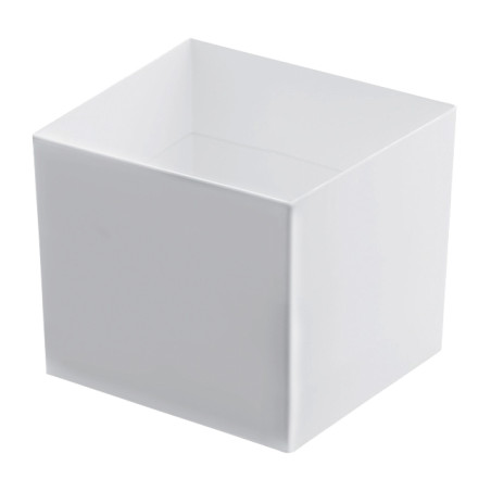 Verrine Dégustation Réutilisable PS "Cube" Blanc 60ml 4,7x4,7cm (15 Utés)