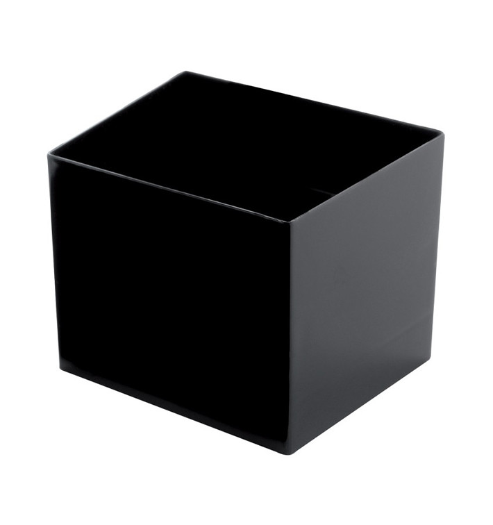 Proeving plastic kom PS "Cube" zwart 60 ml (15 stuks) 