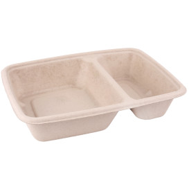 Barquette Canne à Sucre 2 C et Couvercles 750ml 23x16cm (90 Utés)